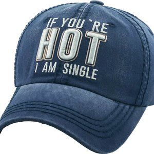 NWT Navy and White I am hot baseball womens mens ball Cap